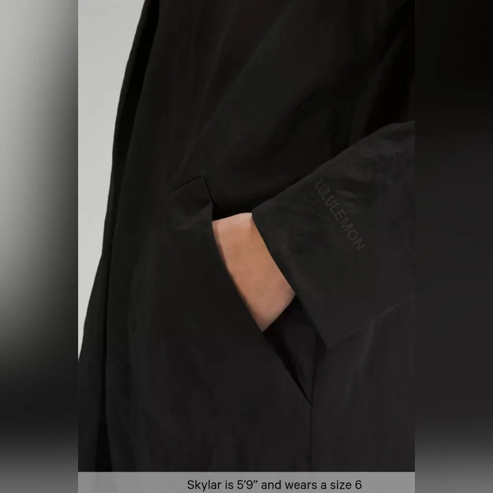 Lululemon Lightweight Collared A-Line Coat Size 12 in Black - Picture 4 of 13